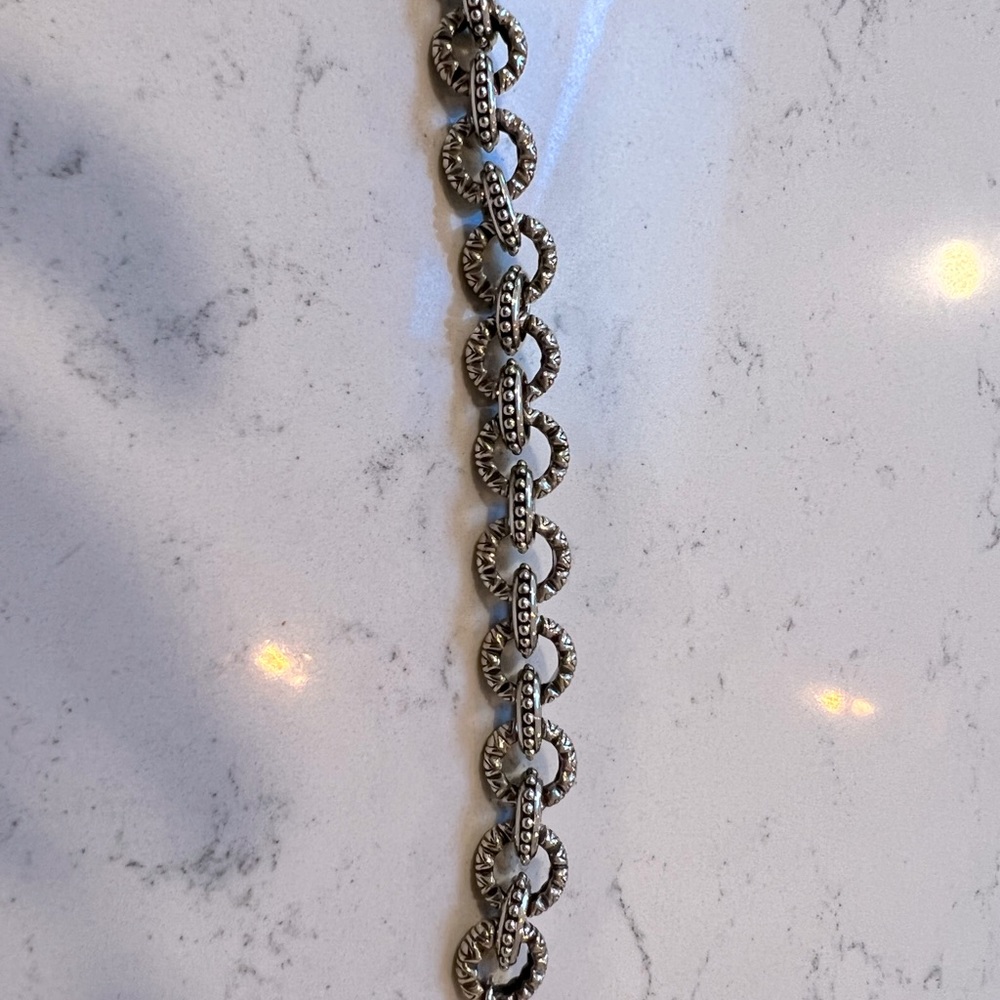 Sterling silver, diamond bracelet.
